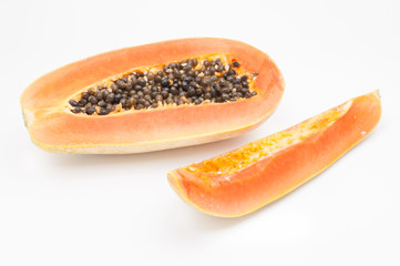 papaya in white background