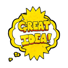 thought bubble textured cartoon great idea symbol