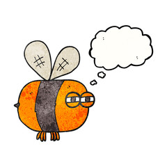 thought bubble textured cartoon angry bee