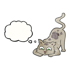 thought bubble textured cartoon cat