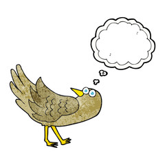 thought bubble textured cartoon bird