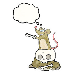 thought bubble textured cartoon graveyard rat