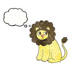 thought bubble textured cartoon cute lion
