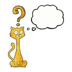thought bubble textured cartoon curious cat
