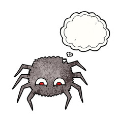 thought bubble textured cartoon spider