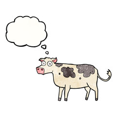 thought bubble textured cartoon cow