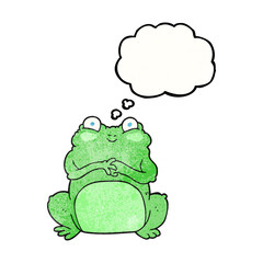 thought bubble textured cartoon funny frog