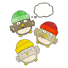 thought bubble textured cartoon cute owls