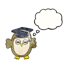 thought bubble textured cartoon clever owl