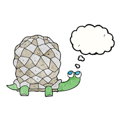 thought bubble textured cartoon tortoise