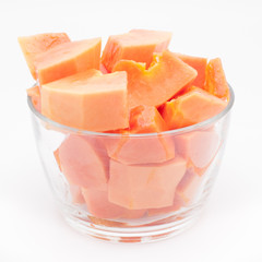papaya in white background