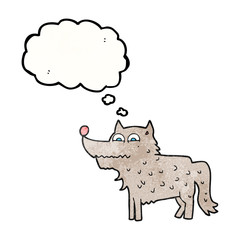 thought bubble textured cartoon dog