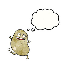 thought bubble textured cartoon potato running