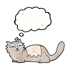 thought bubble textured cartoon cat