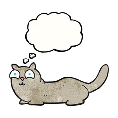 thought bubble textured cartoon cat