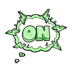 thought bubble textured cartoon on symbol