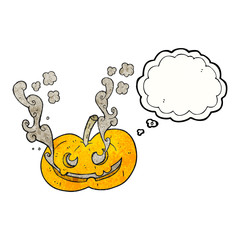thought bubble textured cartoon halloween pumpkin