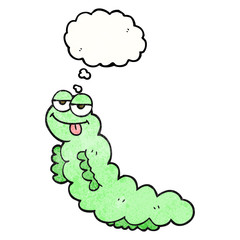 thought bubble textured cartoon caterpillar