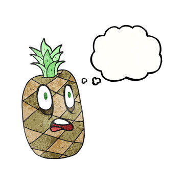 thought bubble textured cartoon pineapple