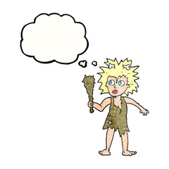 thought bubble textured cartoon cave woman