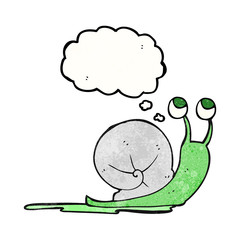 thought bubble textured cartoon snail