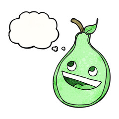thought bubble textured cartoon pear