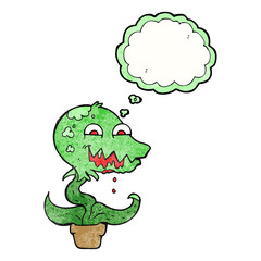thought bubble textured cartoon monster plant