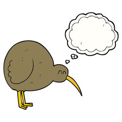 thought bubble cartoon kiwi bird
