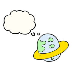 thought bubble cartoon planet