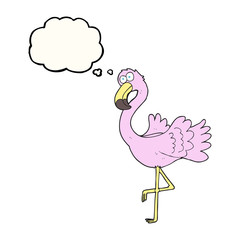 thought bubble cartoon flamingo