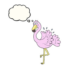 thought bubble cartoon flamingo