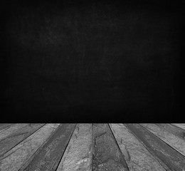 Blackboard on concrete floor, mock up for adding your text 