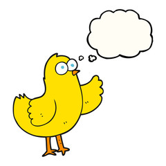 thought bubble cartoon bird