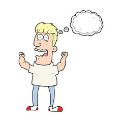 thought bubble cartoon stressed man
