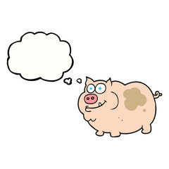 thought bubble cartoon pig