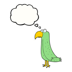 thought bubble cartoon parrot