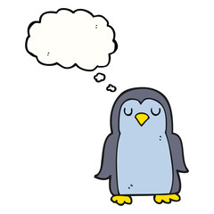 thought bubble cartoon penguin