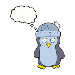thought bubble cartoon penguin