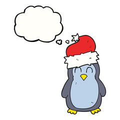 thought bubble cartoon penguin