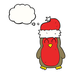 thought bubble cartoon christmas robin