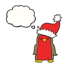 thought bubble cartoon christmas robin