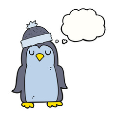 thought bubble cartoon penguin