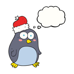 thought bubble cartoon penguin