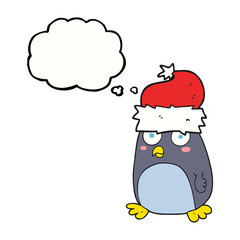 thought bubble cartoon penguin