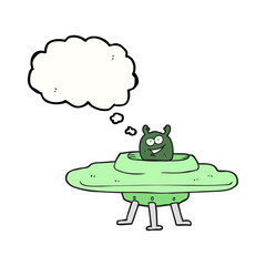 thought bubble cartoon spaceship