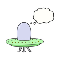 thought bubble cartoon spaceship