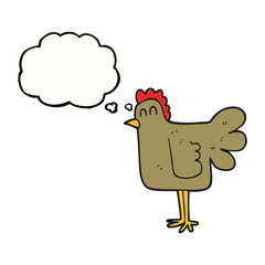 thought bubble cartoon chicken