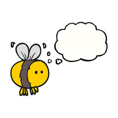 Obraz premium thought bubble cartoon bee