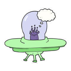 thought bubble cartoon flying saucer