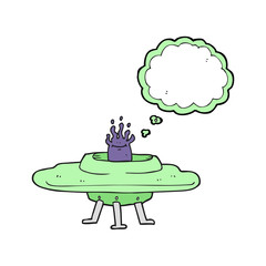 thought bubble cartoon flying saucer